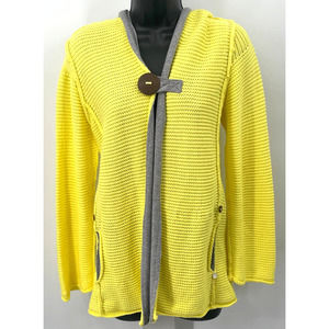 Pure Handknit Yellow Hooded Sweater Chunky Knit Women's Size XS/S